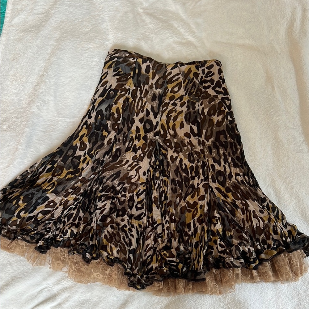Alberto Makali Leopard Print Midi Skirt